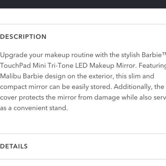 Impressions X Barbie Touch Pad Mini Tri-Tone Makeup Mirror - Picture 6 of 8